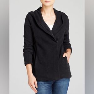 James Perse‎ Jacket Hooded Fleece Full Asymmetrical Zipper Cotton Sweatshirt